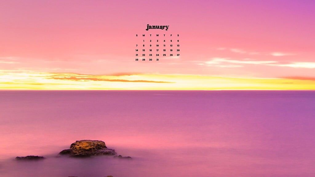 January 2024 Wallpaper for iPhone and Desktop Organizer
