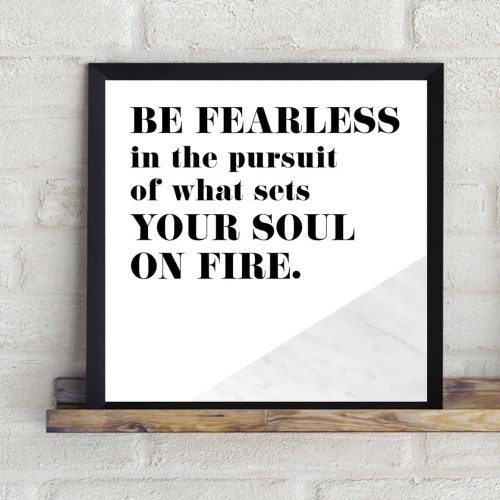 Free motivational art printable in black, white, and marble