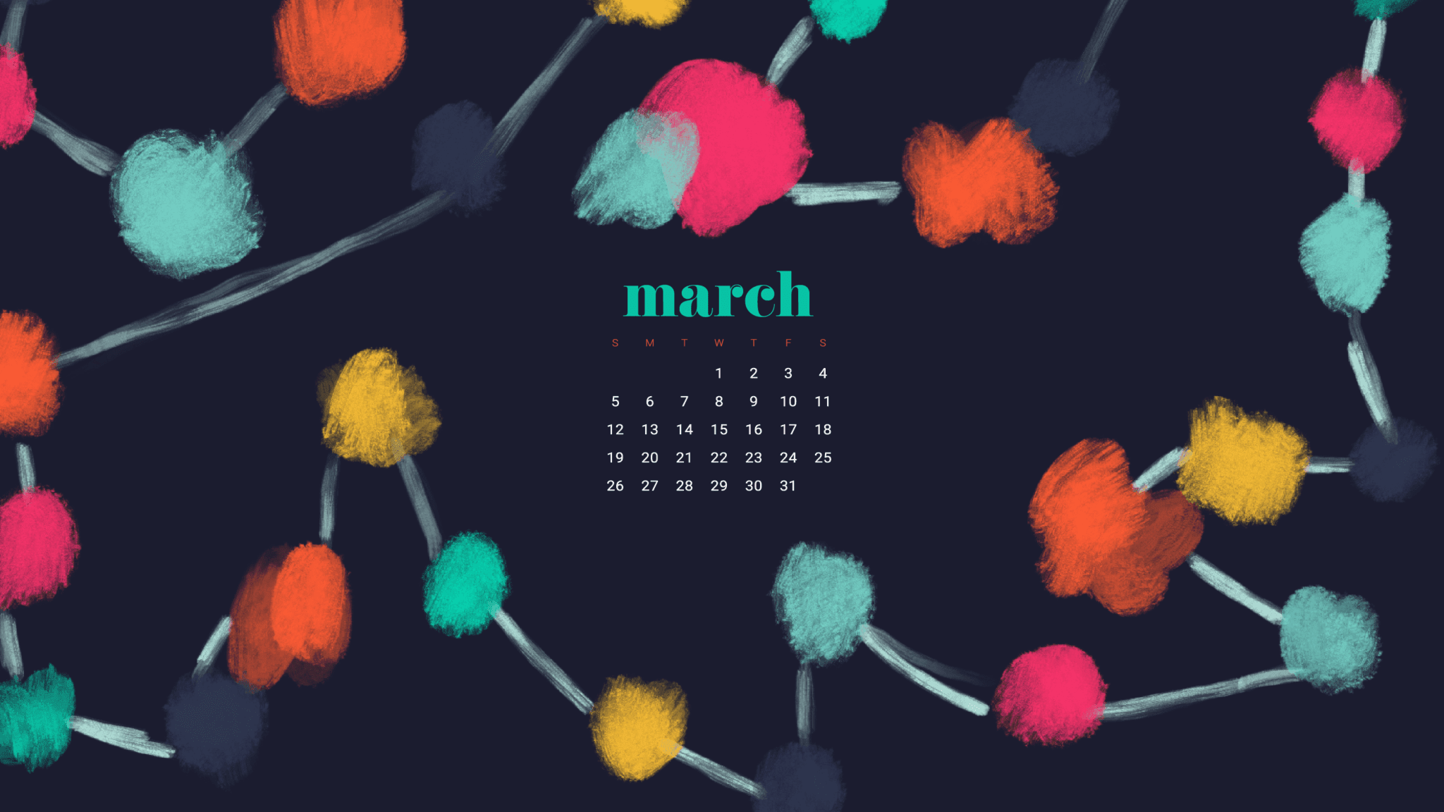 free March 2017 calendar wallpapers