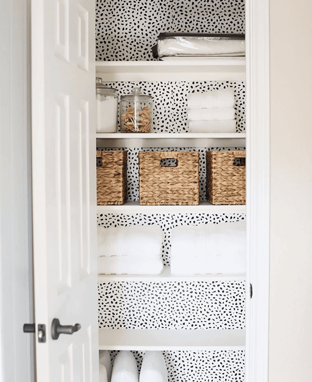 How to Transform a Linen Closet to Open Shelving - House On