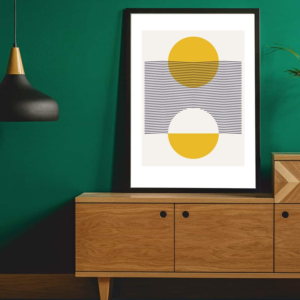 Modern geometric art printables – 9 FREE and fun mid-century designs!