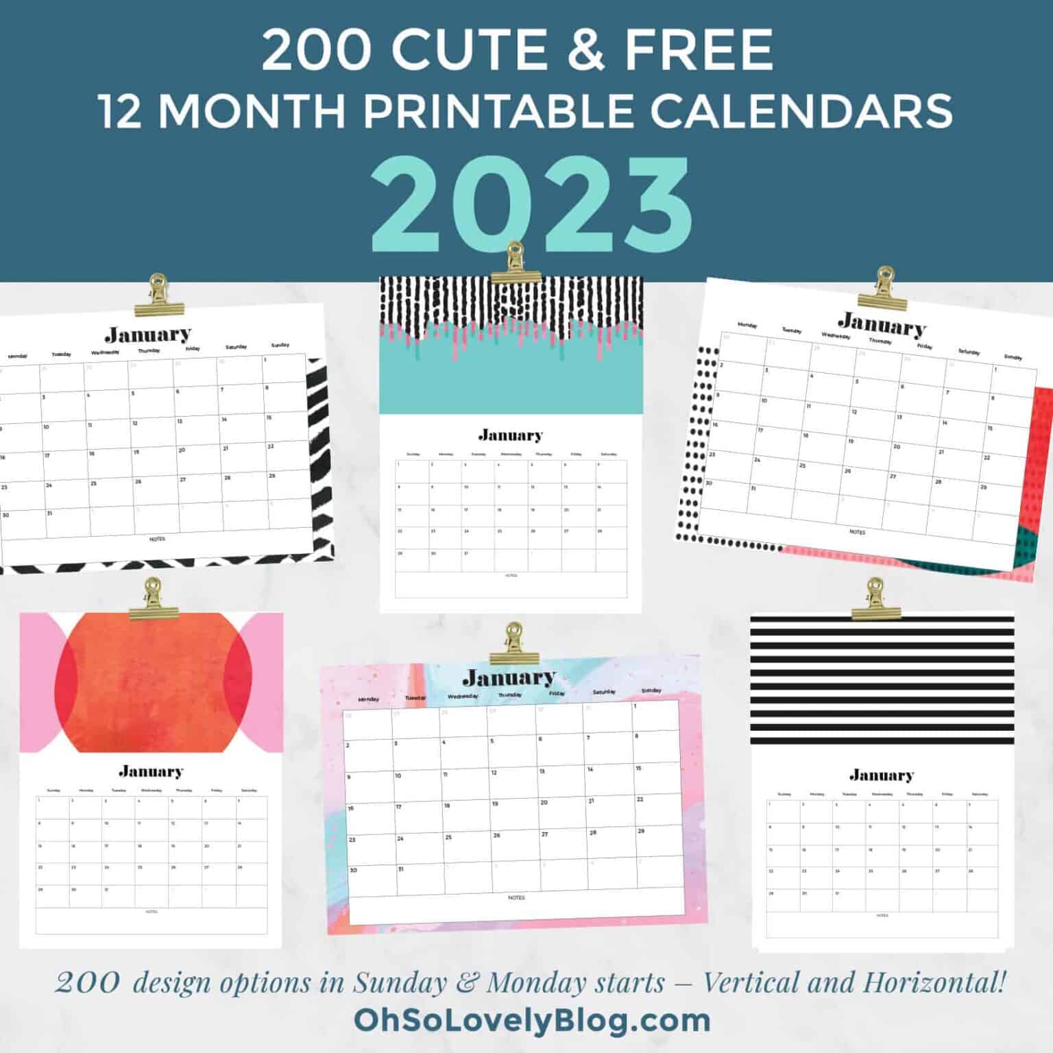 FREE 2023 calendars — 200 beautiful designs to choose from!